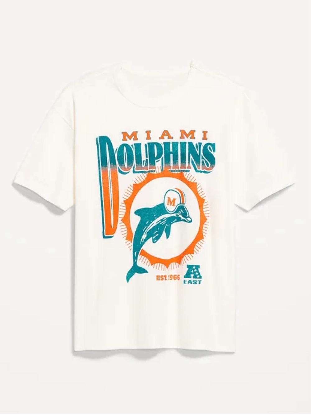 NFL Miami Dolphins Team Logo Tee - White, Teal & Orange